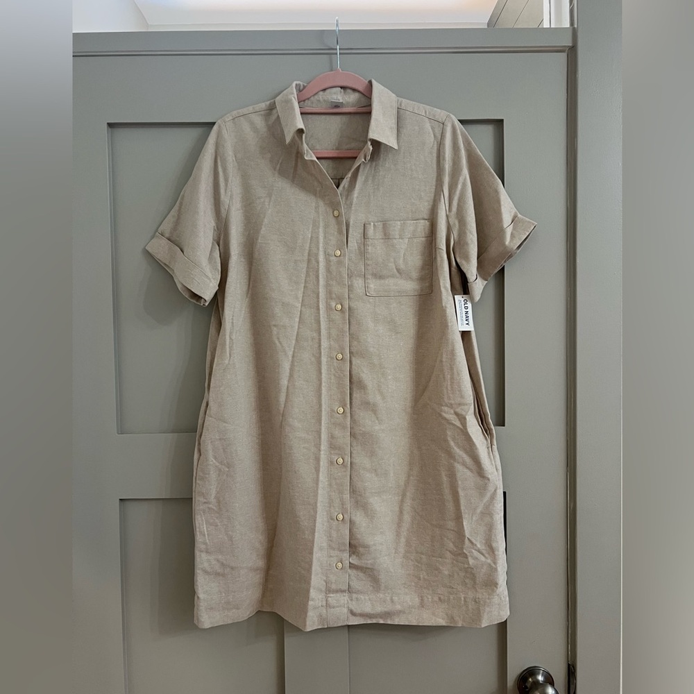 NWT Old Navy Linen Blend Dress Sz M